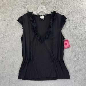 Vintage Xhilaration Sleeveless Lace Top Black Dark Boho Whimsigoth Women's Large